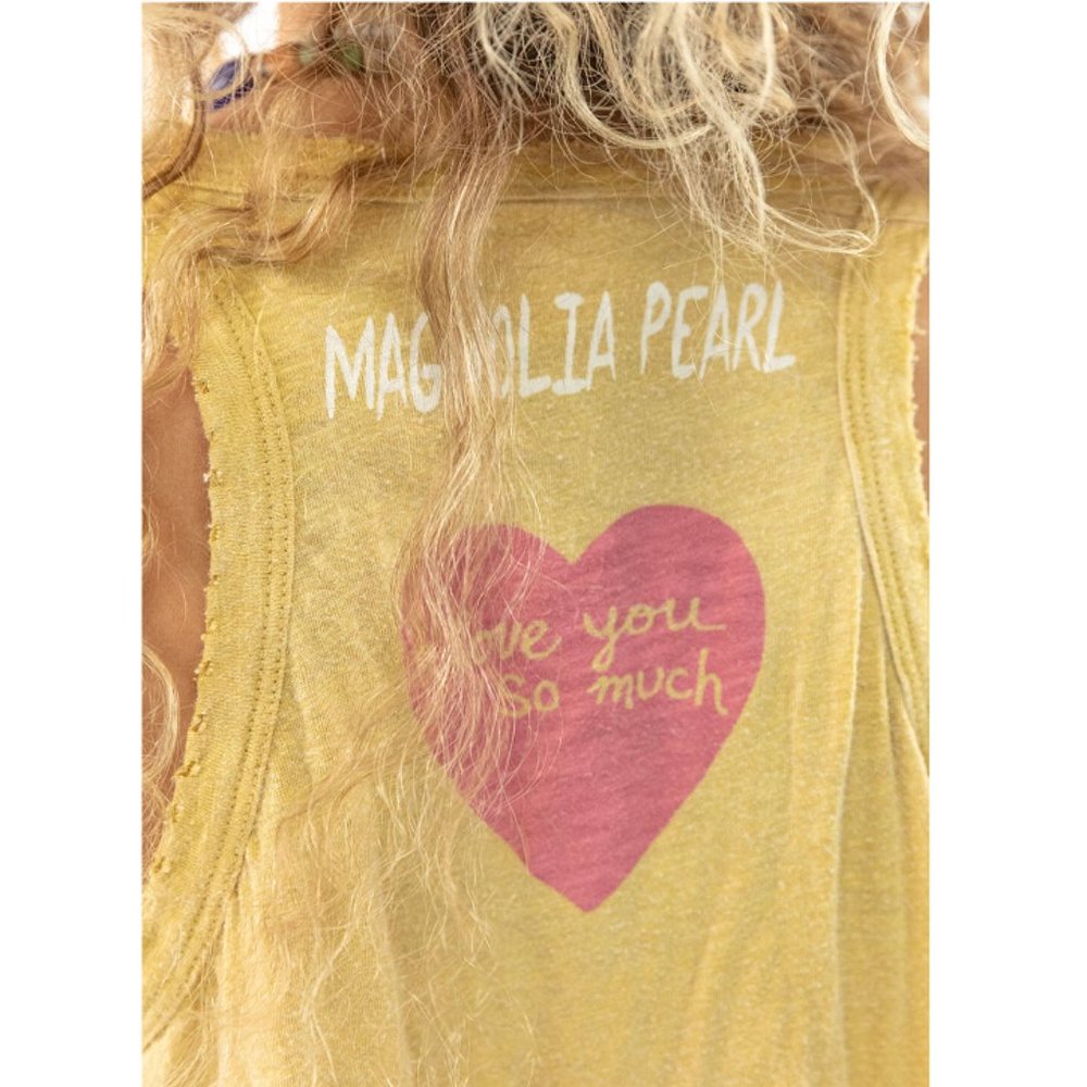 Magnolia Pearl I Love You So Much Heart Paz MARIGOLD Tank Top Cotton 280 New - Picture 4 of 4